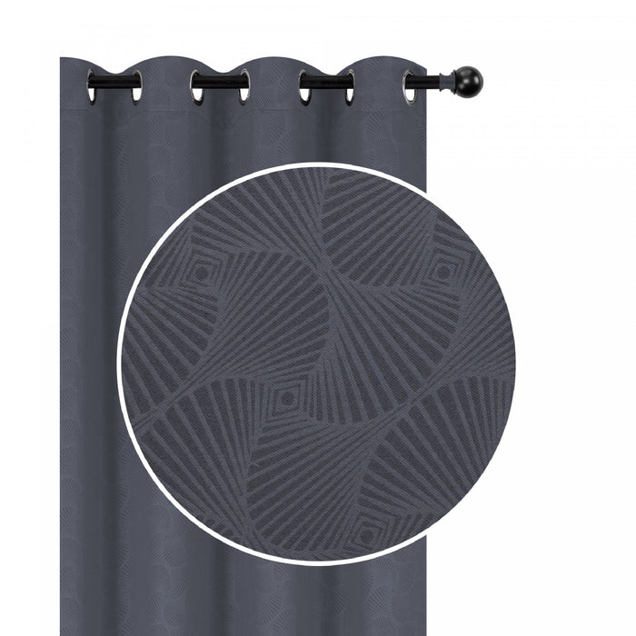 Embossed Panel Shell Grey 84\" - Set of 2 Drapes and Blinds