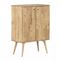 Kodali Narrow Solid Wood Buffet With Wine Storage - Natural Wood 