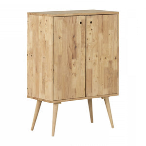 Kodali Narrow Solid Wood Buffet With Wine Storage - Natural Wood