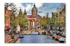 Beautiful Amsterdam Canals 24x36 Wall Art Frame And Fabric Panel