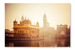 Sikh Gurdwara Golden Temple 24x36 Wall Art Frame And Fabric Panel