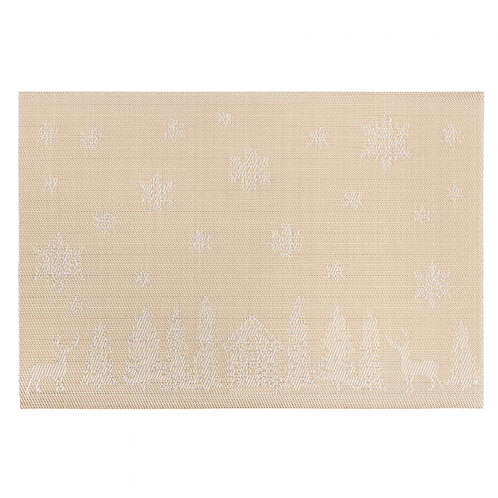 Vinyl Placemat Winter Forest Gold - Set of 12