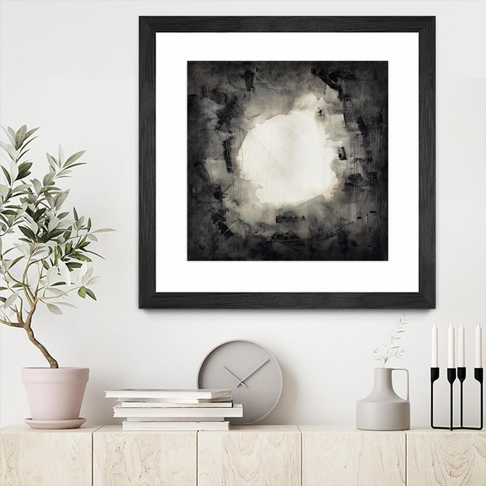 \"Positives And Negatives Ii\" Matted and Framed Black 30x30 Wall Art