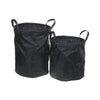 2pc Textilene Round Storage Basket with Handles Black