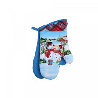 Oven Mitts 2pcs Snowman Couple - Set of 2