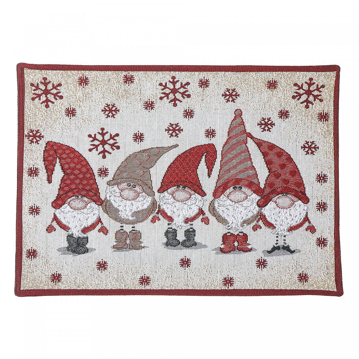Tapestry Placemat Five Gnomes 13 x 18 - Set of 12