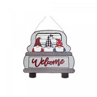 MDF Wall Hanger Truck with Gnomes - Welcome Wall Decor