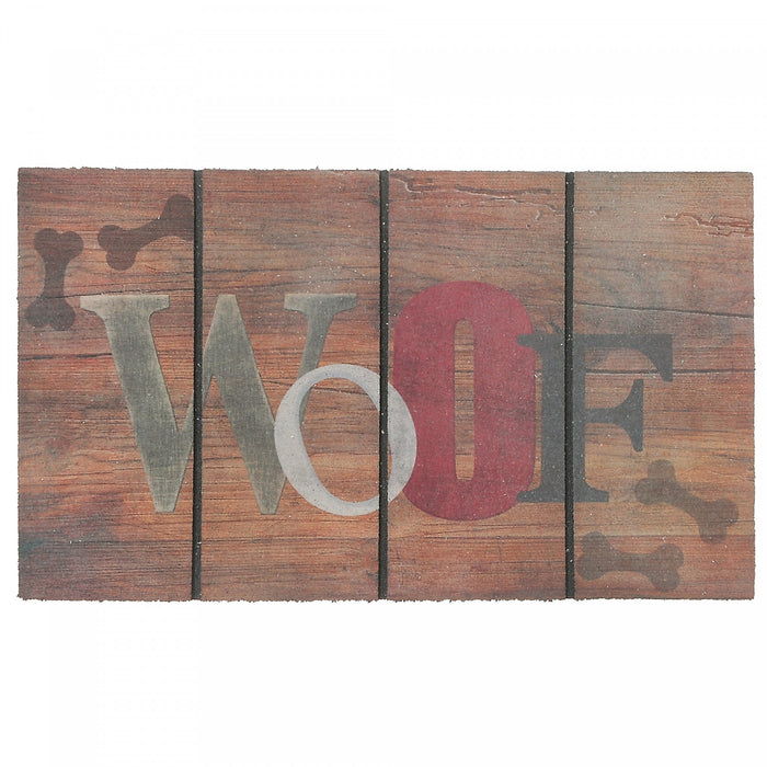 Heavy Rubber Door Mat 18x30 Woof Floormat