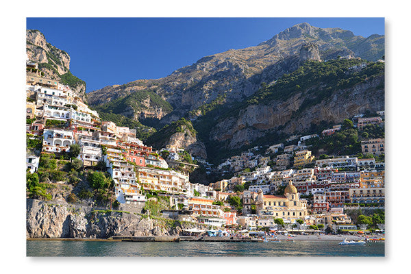 Picturesque View Of Village Positano, Italy 16x24 Wall Art Frame And Fabric Panel
