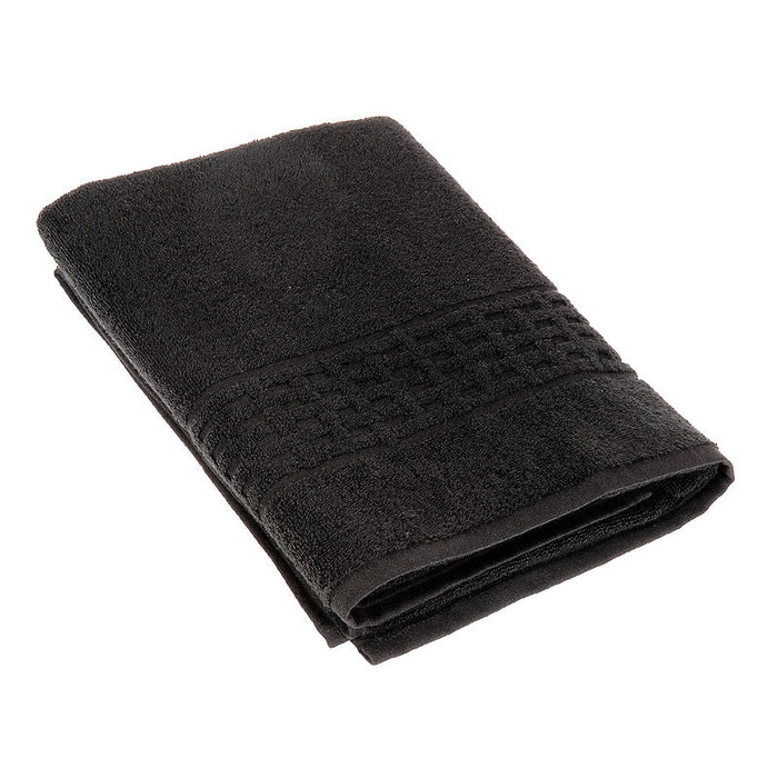 Basketweave Bath Towel 30 x 60 Black - Set of 2 Towels