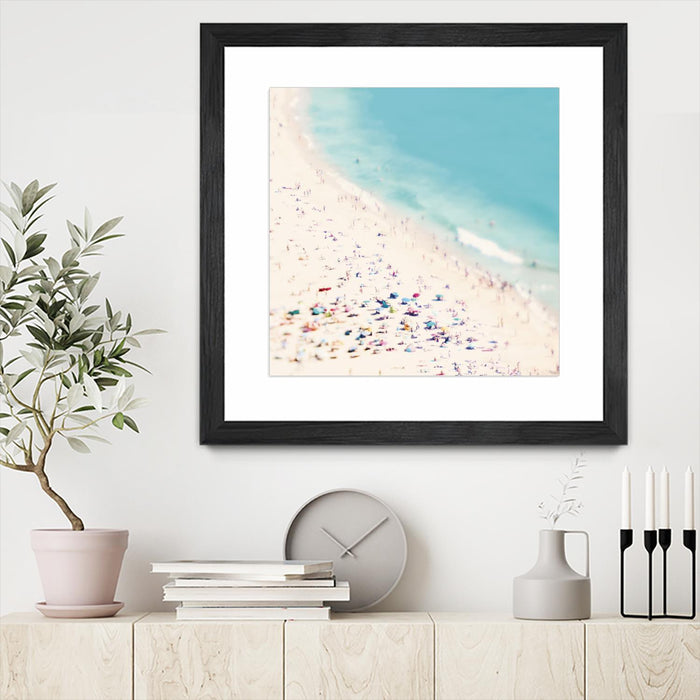 \"Beach Love\" Matted and Framed Black 30x30 Wall Art