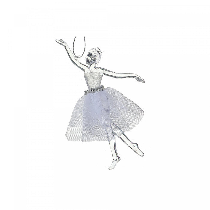 Ballerina With Organza Tutu Ornament - Set of 12 Christmas Ornaments
