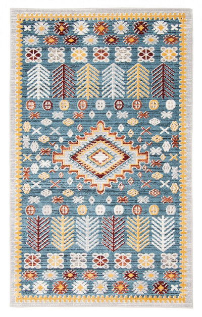 Gypsy Blue Machine Washable Area Rug - 3'0" x 5'0"