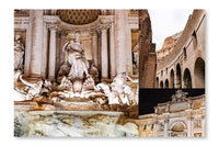 Collage Of Trevi Fountain 28x42 Wall Art Frame And Fabric Panel