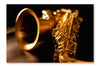 Tenor Sax Golden Saxophone Macro Selective Focus 16x24 Wall Art Frame And Fabric Panel
