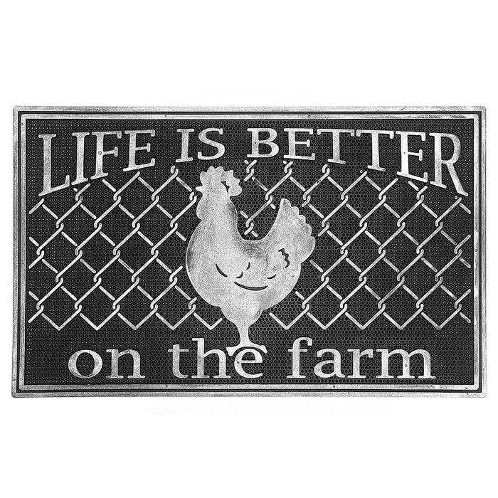 Rubber Life Is Better on The Farm Floormat