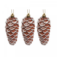 3 Pack Pinecones in Pvc Box Bronze Christmas Ornaments