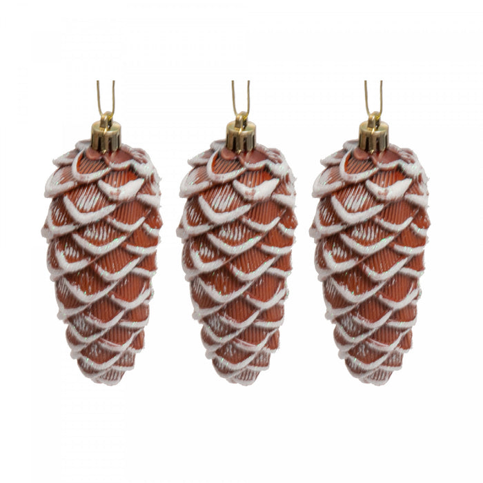 3 Pack Pinecones in Pvc Box Bronze Christmas Ornaments