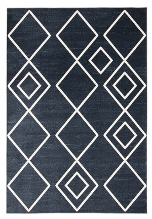 Kenza Blue Machine Washable Area Rug - 3'0