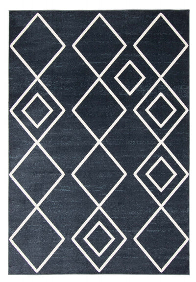 Kenza Blue Machine Washable Area Rug - 3'0" x 5'0"