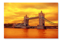 Tower Bridge On Sunset 16x24 Wall Art Frame And Fabric Panel
