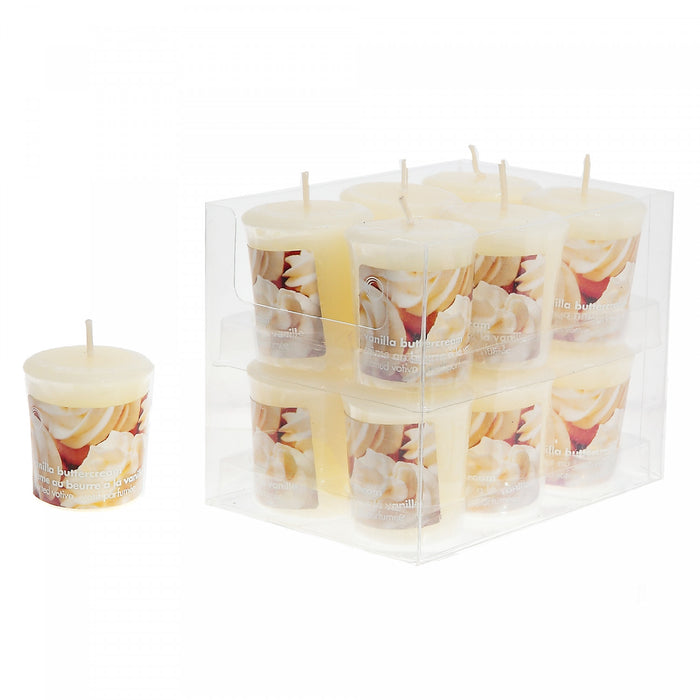 Mushroom Votive Vanilla Buttercream Candle - Set of 12