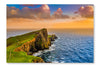 Colourful Ocean Coast Sunset At Neist Point Lighthouse, Scotland 16x24 Wall Art Frame And Fabric Panel