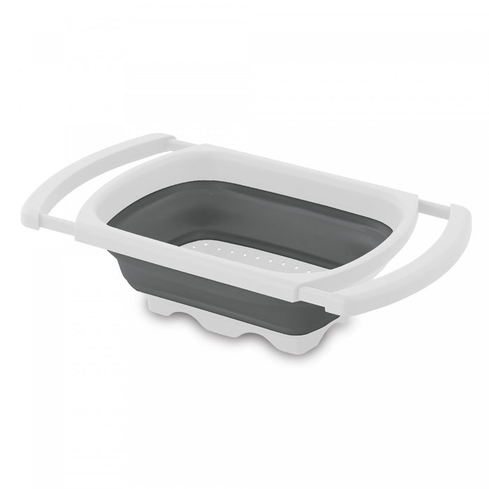 Collapsible Over the Sink Colander White/Grey Cookware