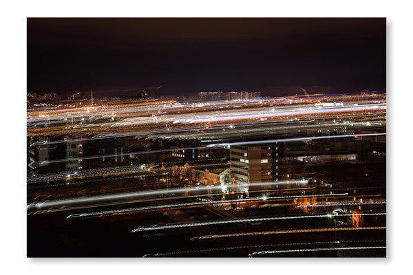 Long Exposure Of Cityscape 16x24 Wall Art Frame And Fabric Panel