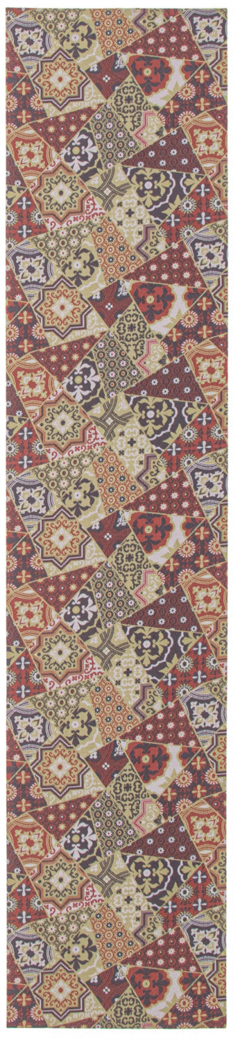 Bellezza Red / Green 2'2" x 18'0" Area Rug