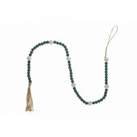 Dual Wood Bead Garland Green Christmas Ornaments
