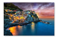 Manarola Village On The Cinque Terre Coast 24x36 Wall Art Frame And Fabric Panel