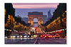 Paris, Champs-elysees At Night 28x42 Wall Art Frame And Fabric Panel