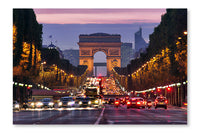 Paris, Champs-elysees At Night 28x42 Wall Art Frame And Fabric Panel
