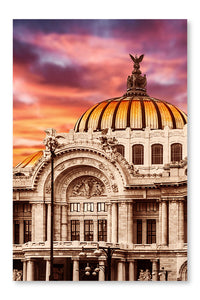 Palace Of Fine Arts In Mexico City 28x42 Wall Art Frame And Fabric Panel