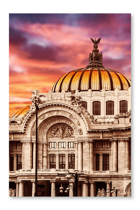 Palace Of Fine Arts In Mexico City 28x42 Wall Art Frame And Fabric Panel
