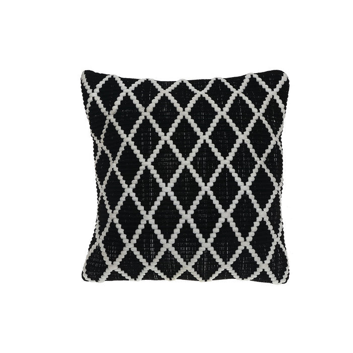 Ribbed Diamond Cushion Black - Set of 2