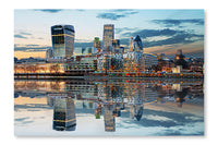 London Skylines At Dusk 16x24 Wall Art Frame And Fabric Panel