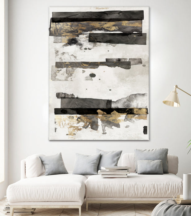 \"Gold And Black Ink Ii\" Giant Art 72x54 Wall Art