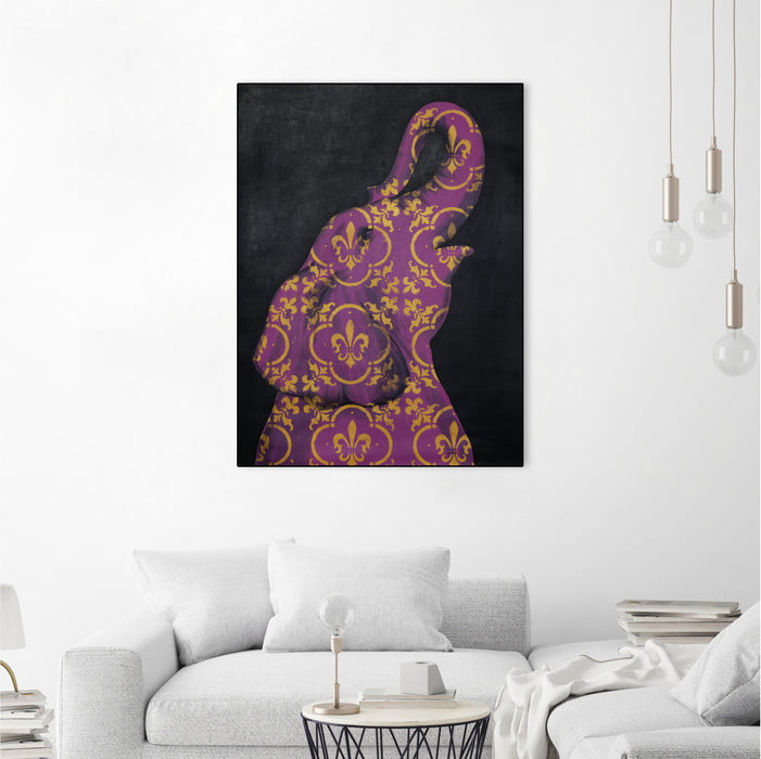 \"Zoo Celebration I\" Canvas Framed Black 30x40 Wall Art