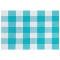 Vinyl Placemat Plaid Teal - Set of 12