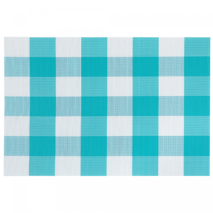 Vinyl Placemat Plaid Teal - Set of 12