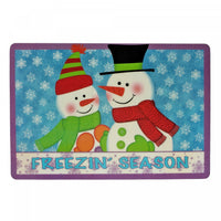 Eva Placemat Double Snowman 12 x 18 - Set of 12