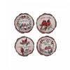 4 Pc Round Ceramic Coasters Wood Log Cheer - Set of 4