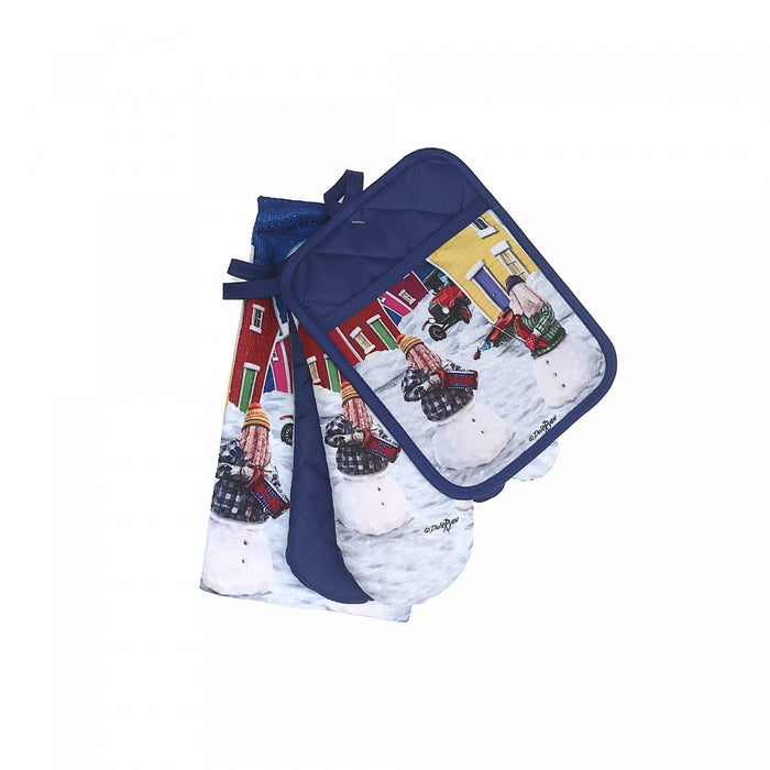 4 Pc Kitchen Set Snowmers - Set of 2 Kitchen Linen