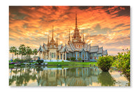 Wat Thai In Temple Thailand 24x36 Wall Art Frame And Fabric Panel