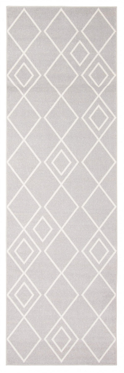 Kenza Grey Machine Washable Area Rug - 2'6" x 8'0"
