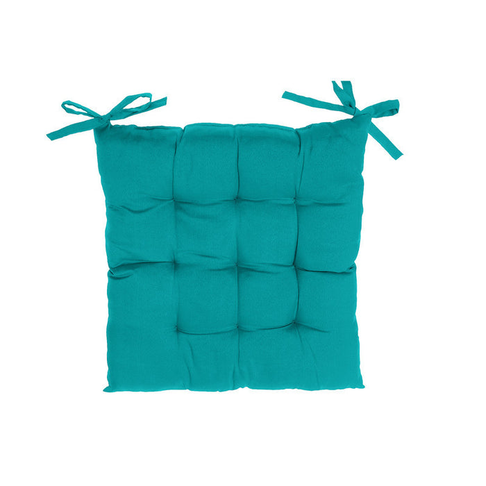 Polyester Tufted Chair pad 18 x 18 Teal - Set of 2