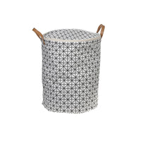 Round Fabric Hamper with Zipper Lid Checkered Tiles