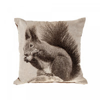 Woven Rustic Squirrel Cushion - Set of 2